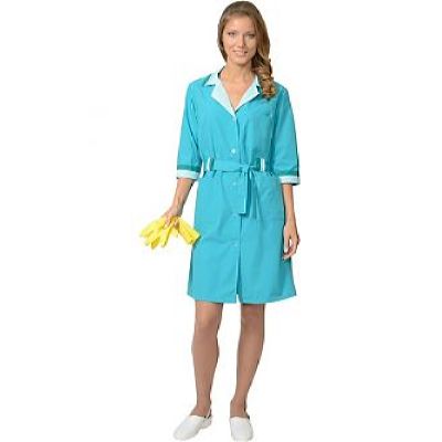 Халат СИРИУС-ФЛОРА женский светло-бирюзовый 