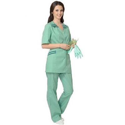 Костюм СИРИУС-Женева женский: куртка, брюки светлая мята с тёмно-зелёным (СТ)