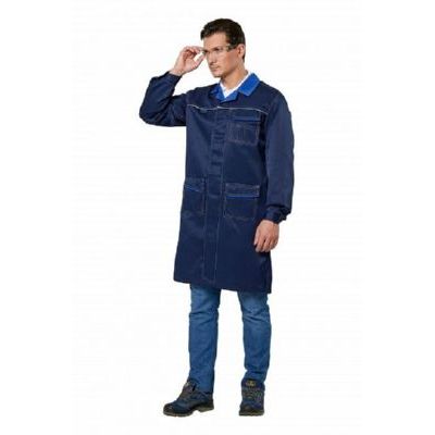 Халат Страйк т.синий/василек ХАЛ520