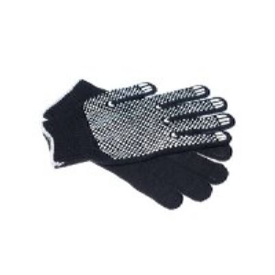 Перчатки хб ЛЮКС черные с белым ПВХ Точка, Волна 10ый класс