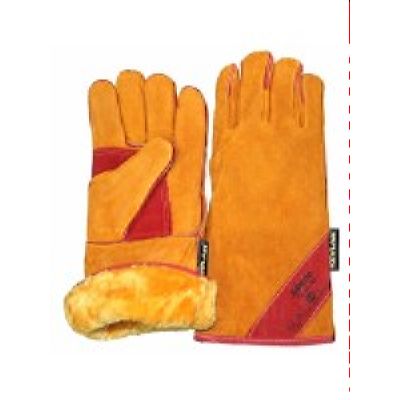 Краги спилковые Русские львы (искусственный мех)