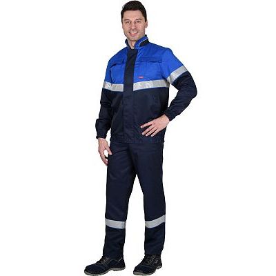 Костюм СИРИУС-Навигатор летний:куртка, п/к син. с вас. и СОП тк.смес.50%-х/б,50% п-э
