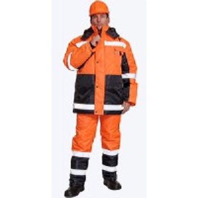 Костюм МЕТЕОР (куртка + п\к, цвет: черный с оранж, с СОП)