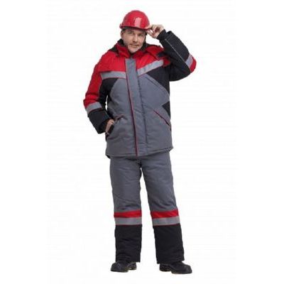 Костюм Памир серый/черный/красный (зимний) КОС803