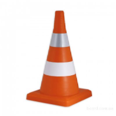 Конус сигнальный (520 мм) КС-2.3 с белыми полосами