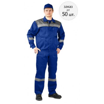 Костюм ЛЕГИОН куртка/полукомб. васильковый/св.серый