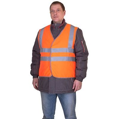 Жилет сигнальный 4 СОП оранжевый, застежка на «липучку» (тк. Габарит)