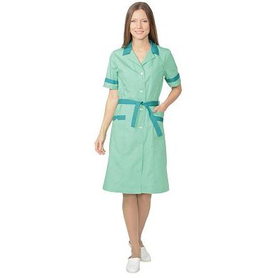 Халат СИРИУС-КЛАССИКА женский, мятный с темно-зеленым (СТ)