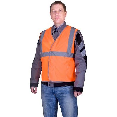 Жилет сигнальный 3 СОП оранжевый, застежка на «липучку» (тк. Габарит)