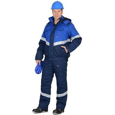 Костюм СИРИУС-НАВИГАТОР зимний: куртка кор.,п/комб. синий с васильковым и СОП