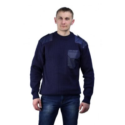 Джемпер п/ш форменный т-синий с накладками