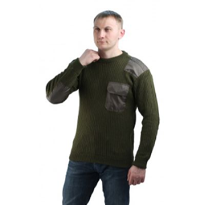 Джемпер п/ш форменный оливковый с накладками