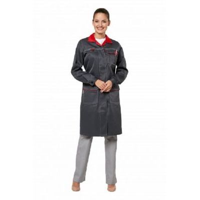 Халат Страйк серый/красный (женский) ХАЛ519