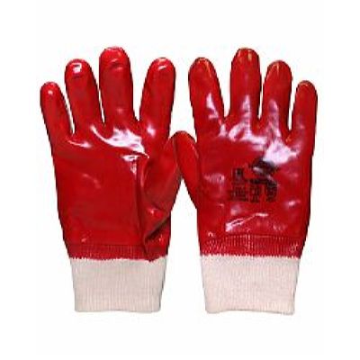 Перчатки РЕДКОЛ (основа джерси-100% хлопок, ПВХ покрытие красного цвета),р.  L,XL, в уп.120пар