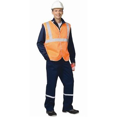 Жилет сигнальный универсальный СИРИУС-Габарит-В с 3 СОП (тк.Оксфорд) оранж