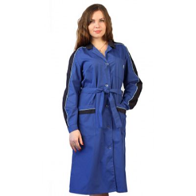 Халат женский "Жасмин" васильковый с т-синим