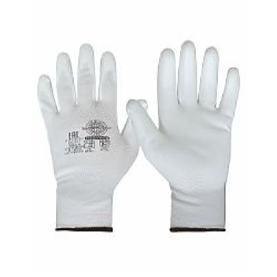 Перчатки Нейп Пол-Б (нейлон с полиуретаном, цвет белый) р.  7,8,9,10, в уп.600пар