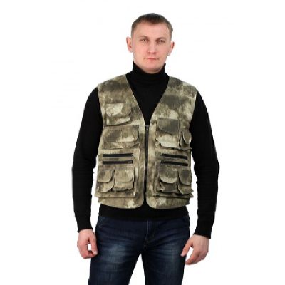 Жилет мужской Профи рип-стоп бежевые облака