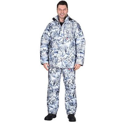 Костюм СИРИУС-Тайга зимний мембранный непромокаемый дышащий КМФ Белый лес