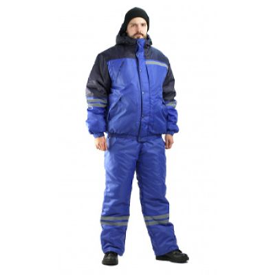 Костюм мужской Стим зимний васильковый с синим