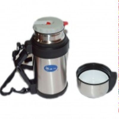 Термос LUO TUO  с широким горлом, вакуумный.  стальной, с миской, с ручкой, с ремешком, 2л (6шт)