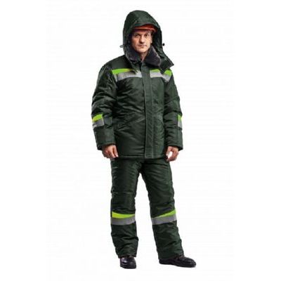 Костюм Комфорт т.зелёный/неоновый (зимний) КОС628