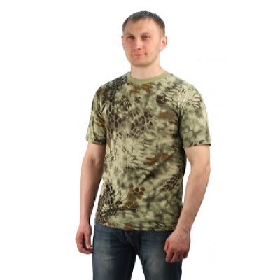 Футболка кмф "Питон Wood" зеленый