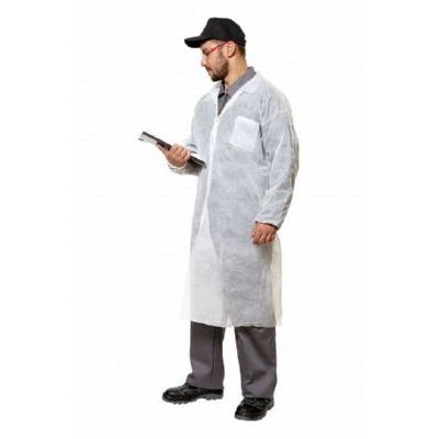 Халат одноразовый спандбонд (кнопки) ХАЛ001