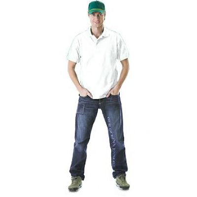 Рубашка-поло короткие рукава белая, пл. 205 г/кв.м.