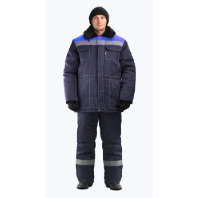Костюм мужской Строитель-Легион СОП 50 мм зимний т-синий с васильковым