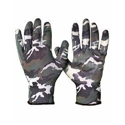 Перчатки САДОВЫЕ  КМФ (100%нейлон 13-го класса вязки,с принтом,покрытие-прозр.нитрил),в уп120пар